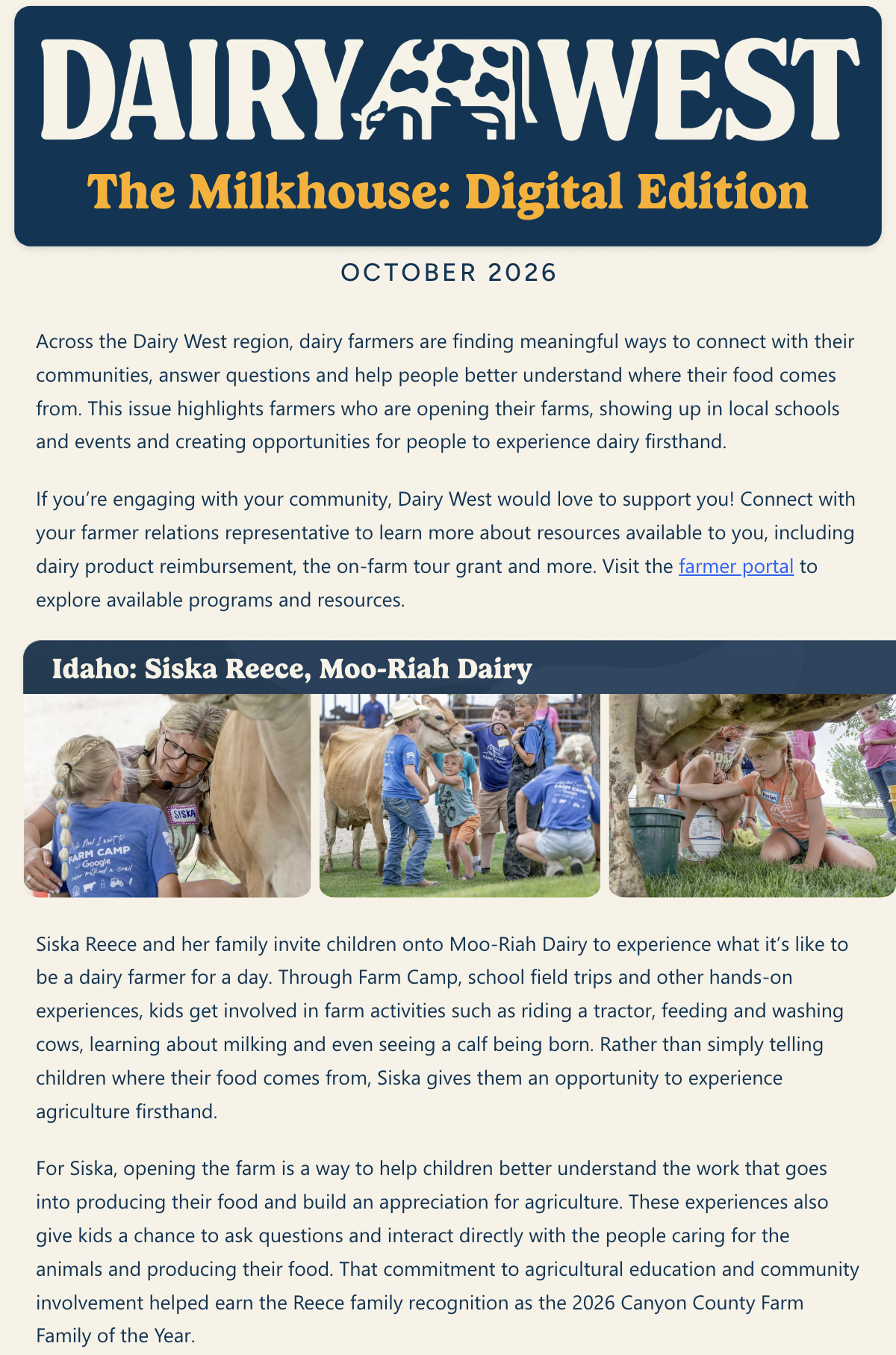 October 2026 Farmer Newsletter Cover Idaho